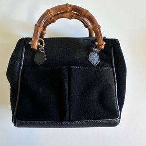 Gucci Black Suede Mini Diana Bamboo Bag